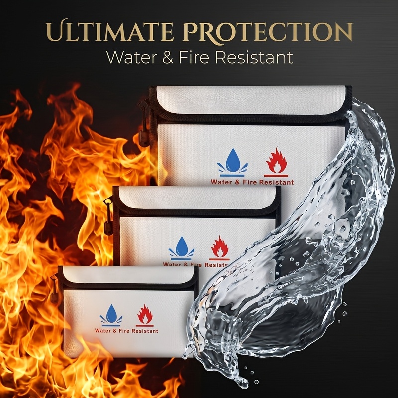 耐火・防水ドキュメントバッグ、ジッパー付きファイル収納ポーチ - Fire Safe Document のレビューと価格