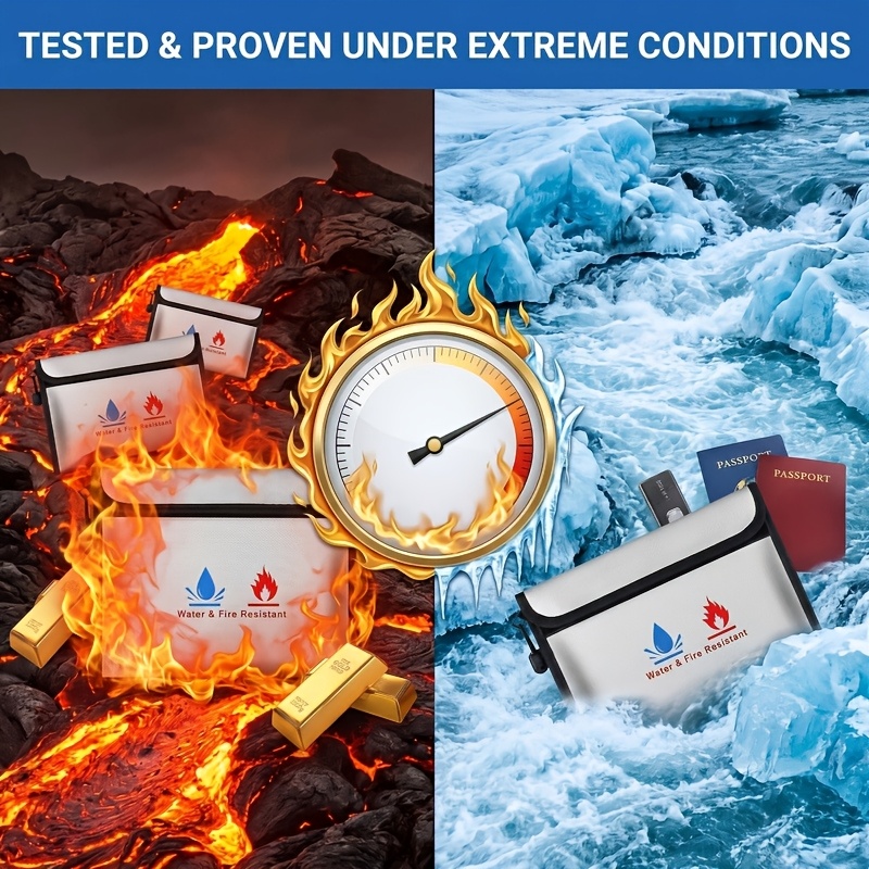 耐火・防水ドキュメントバッグ、ジッパー付きファイル収納ポーチ - Fire Safe Document のレビューと価格
